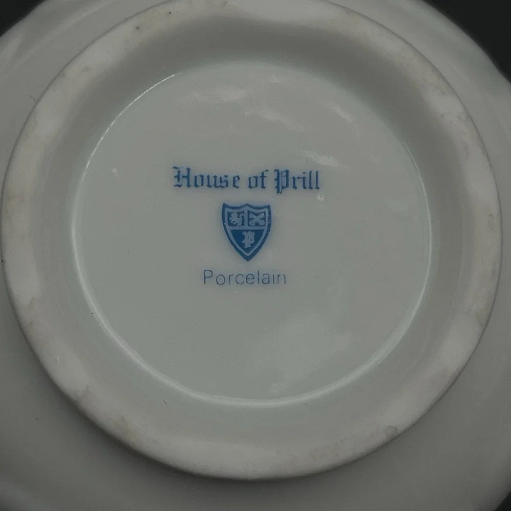 House of Prill Blue Onion Porcelain Japan 3 Cups 4 Saucers Set Vintage